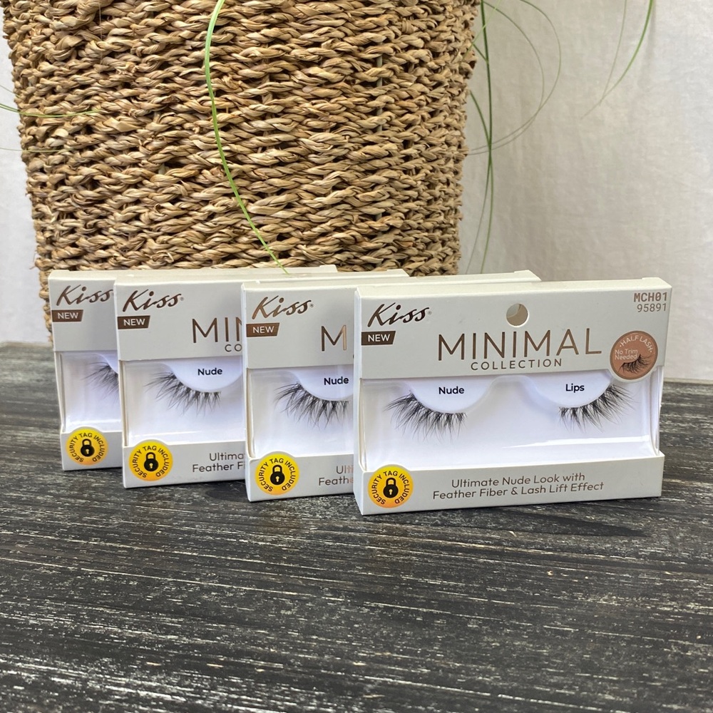 Kiss Minimal Collection Set of 4 Black Lashes NIB NEW